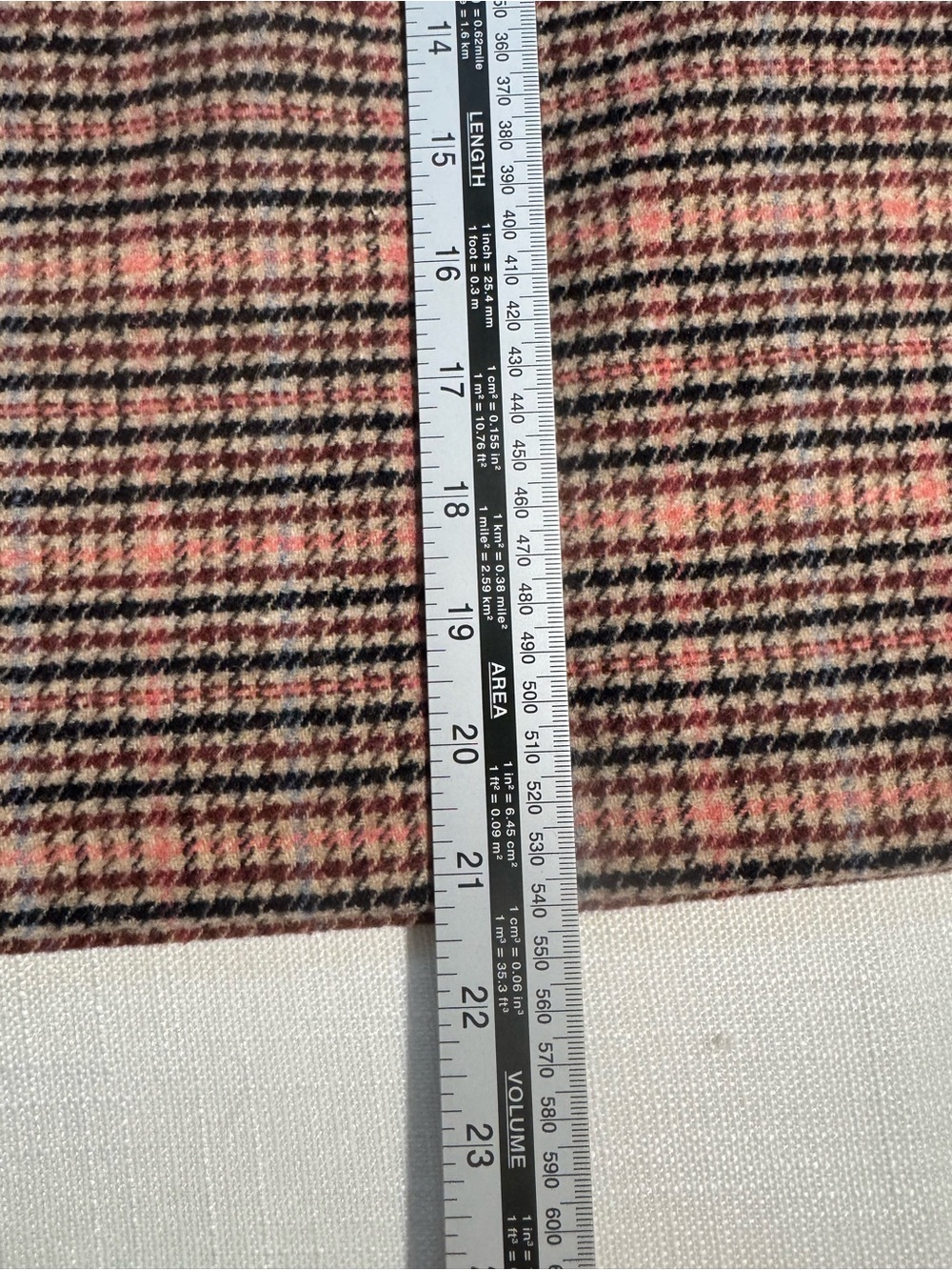 Talbots Plaid Wool Blend Skirt Size 16 Tan Pink Navy Academia Preppy Fall Staple - Picture 4 of 11